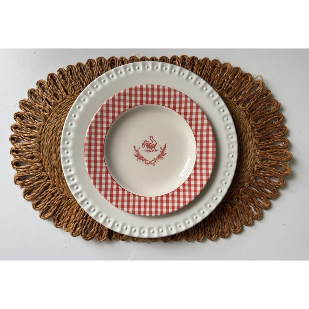 Fallani & Cohn Vintage Boho Woven Oval Placemats - set of 5